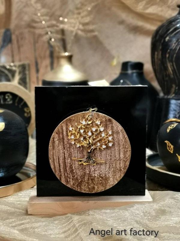 Επιτραπέζιο διακοσμητικό luxury gold black δέντρο ζωής